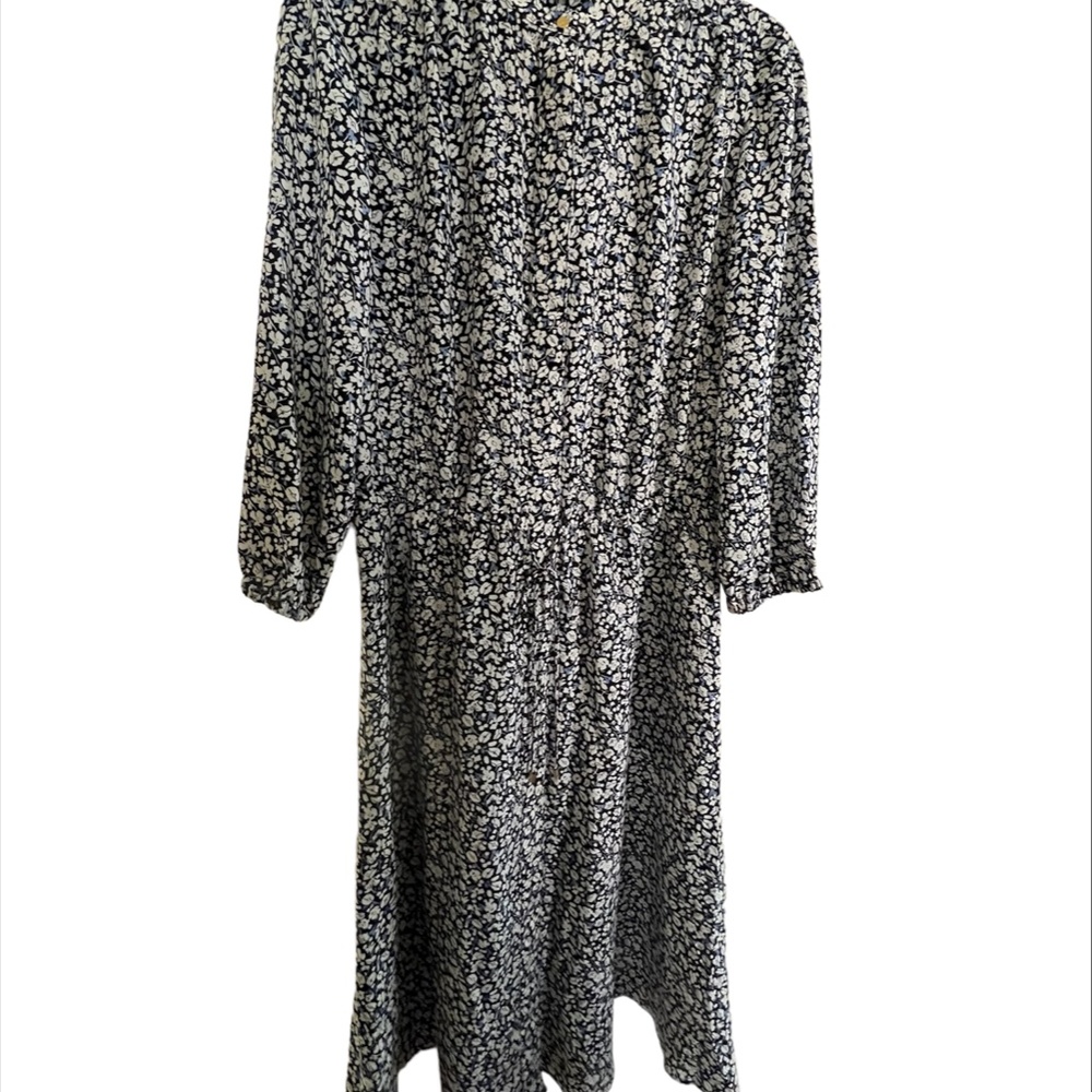 Ralph Lauren Blue Floral Print Long Sleeve Button-Up Shirtwaist Dress S 10 NWOT✨ - Picture 4 of 6